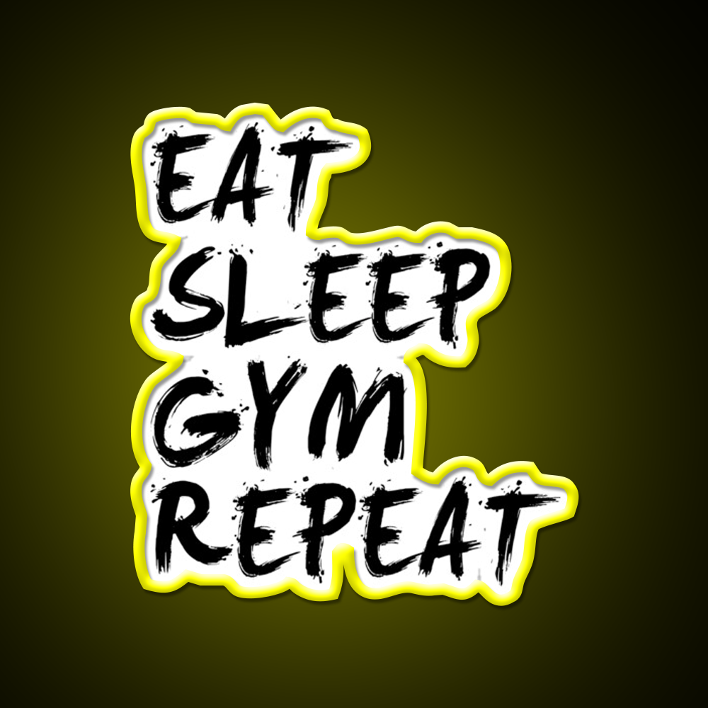 Eat Sleep Gym Repeat Gym Fitness Led Neon Sign Rgb Color - LED neon sign view 7