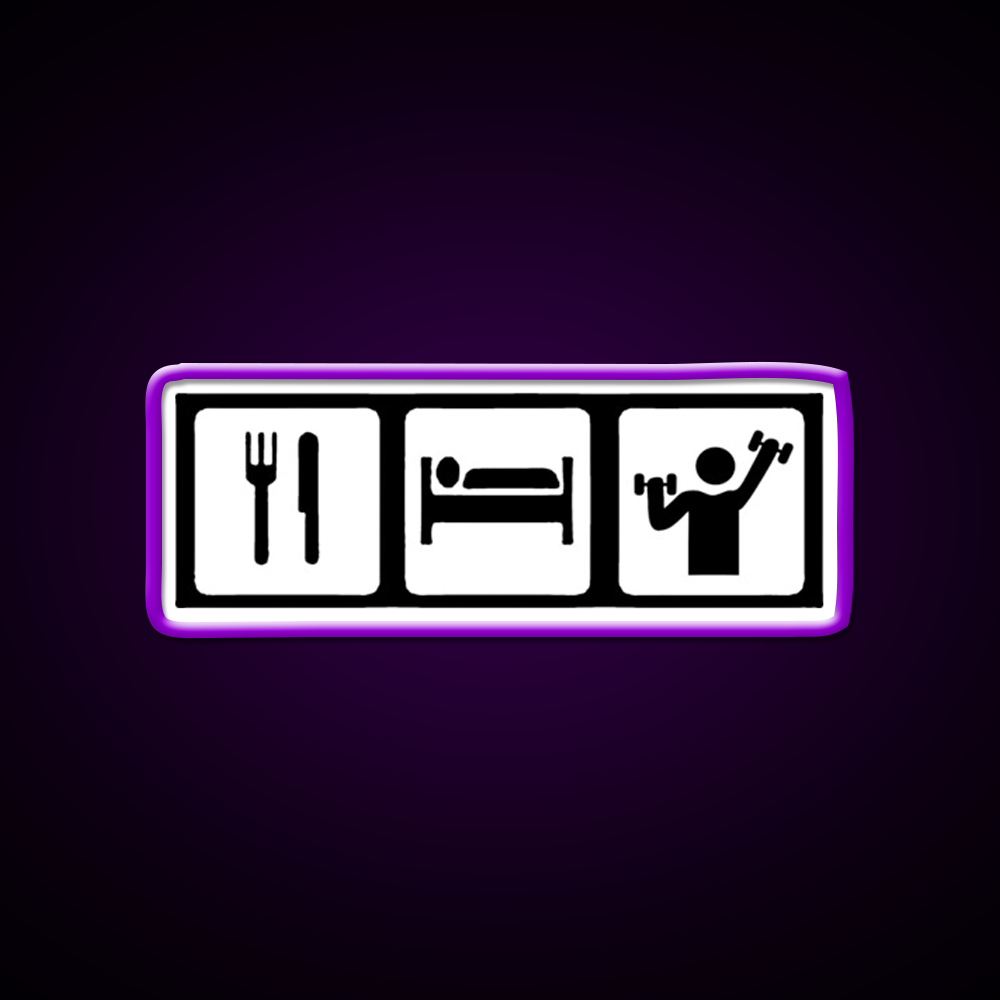 Eat Sleep Lift Gym Fitness Led Neon Sign Rgb Color - LED neon sign view 9