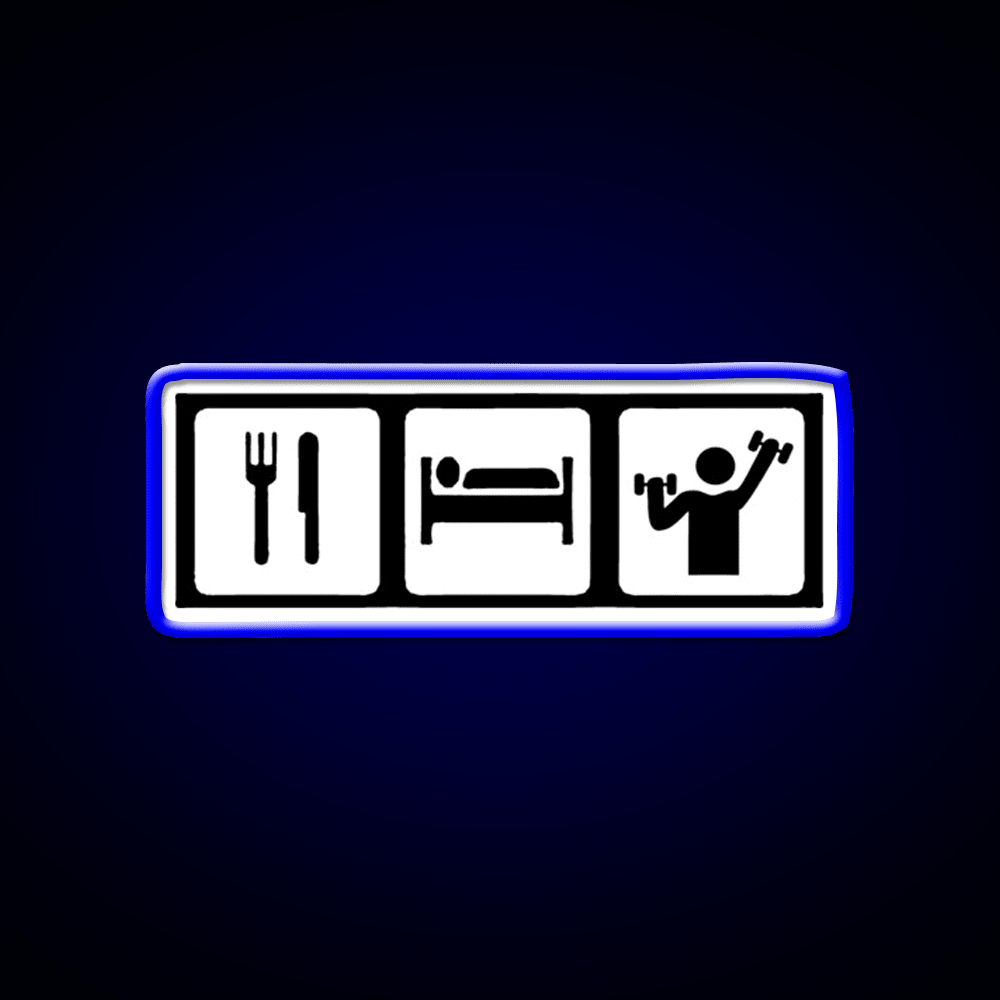 Eat Sleep Lift Gym Fitness Led Neon Sign Rgb Color - Shineneon