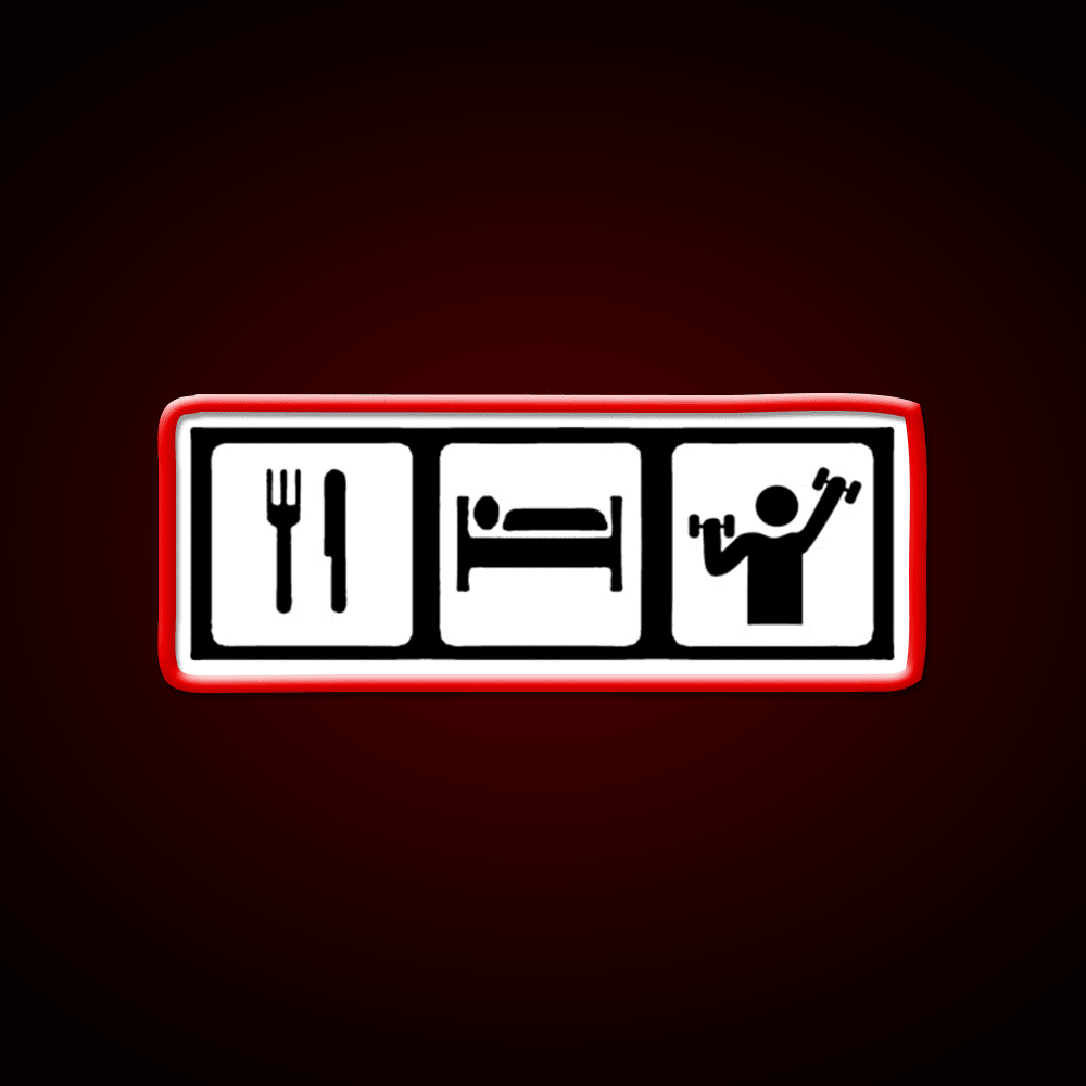 Eat Sleep Lift Gym Fitness Led Neon Sign Rgb Color - Shineneon