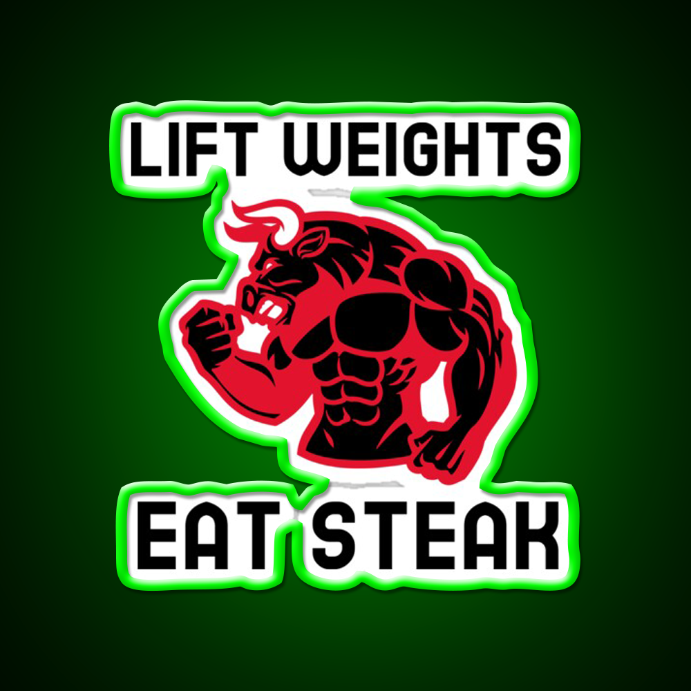 Eat Steak Gym Fitness Led Neon Sign Rgb Color - LED neon sign view 8