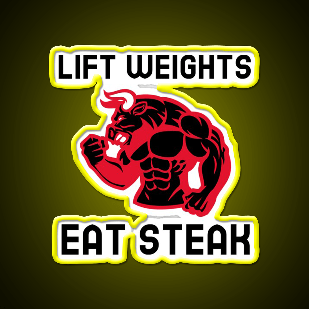 Eat Steak Gym Fitness Led Neon Sign Rgb Color - Shineneon