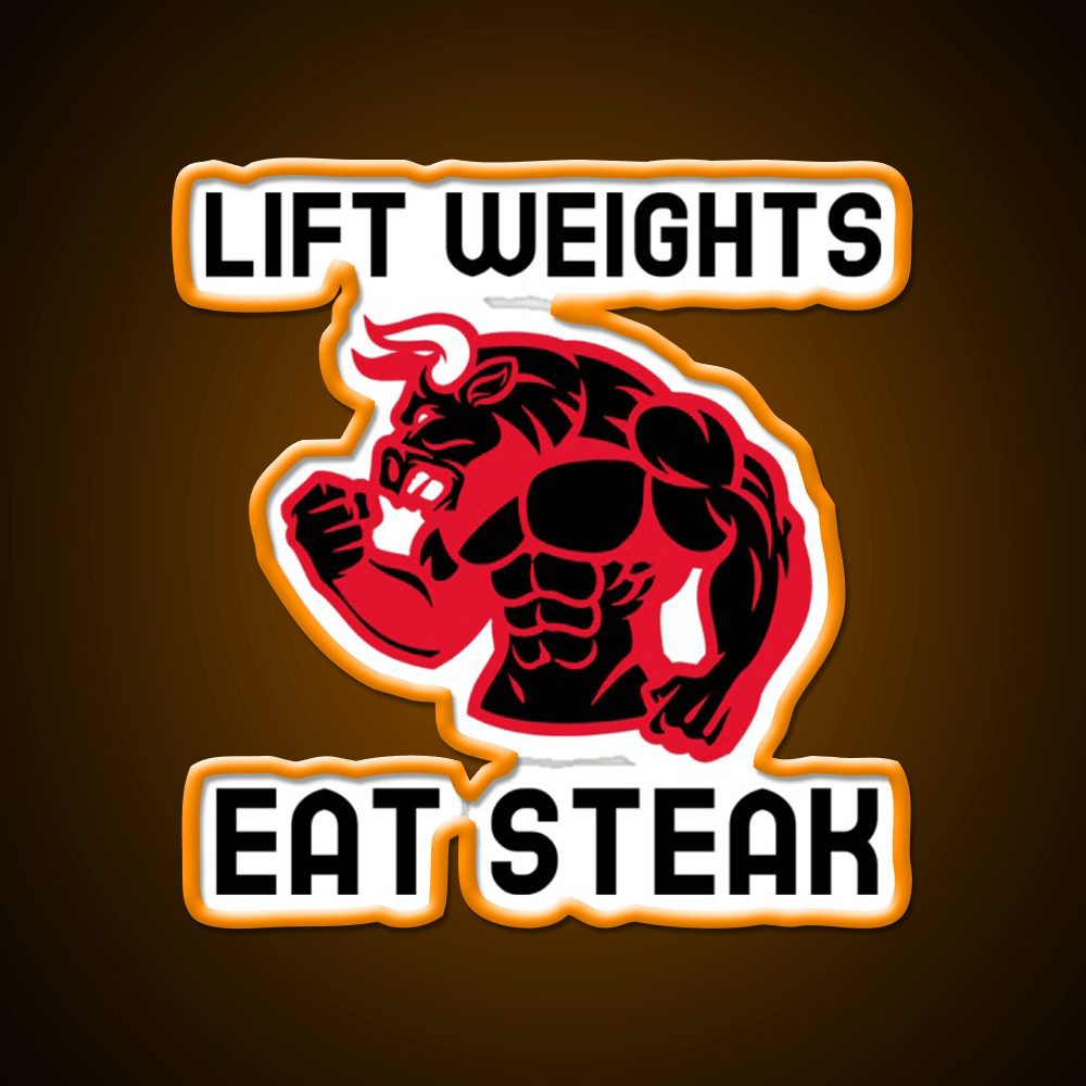 Eat Steak Gym Fitness Led Neon Sign Rgb Color - Shineneon