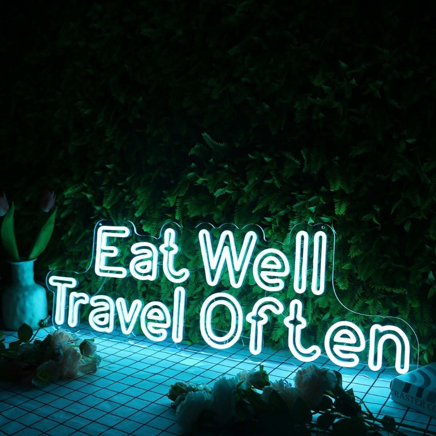 Eat Well Travel Often Blue Led Neon Sign - Shineneon