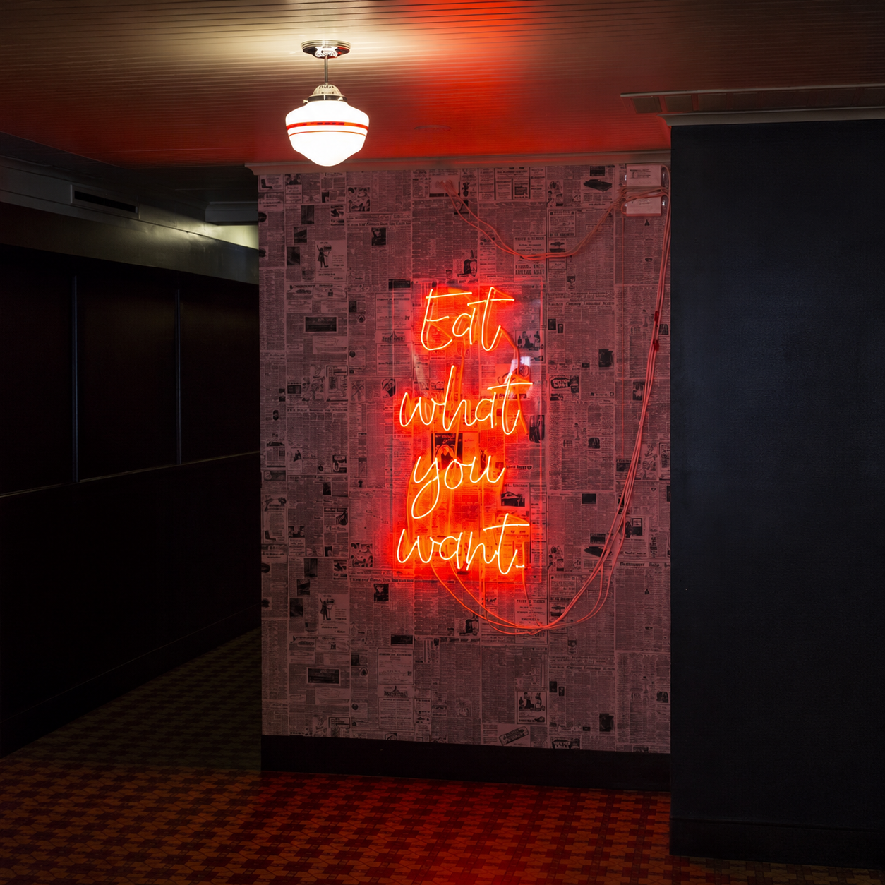 Eat What You Want Wall Decor LED Neon Sign - 01 Original Product Image