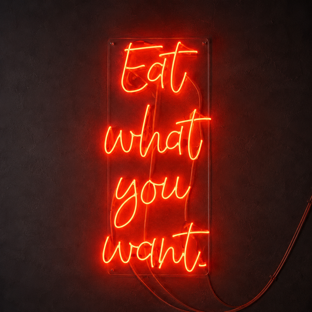 Eat What You Want Wall Decor LED Neon Sign - 02 High-Converting Product Image