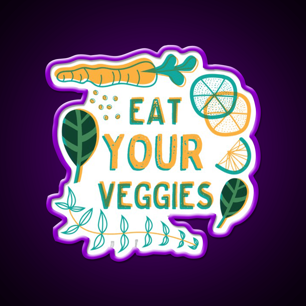 Eat Your Veggies Snack Food Led Neon Sign Rgb Color - Shineneon
