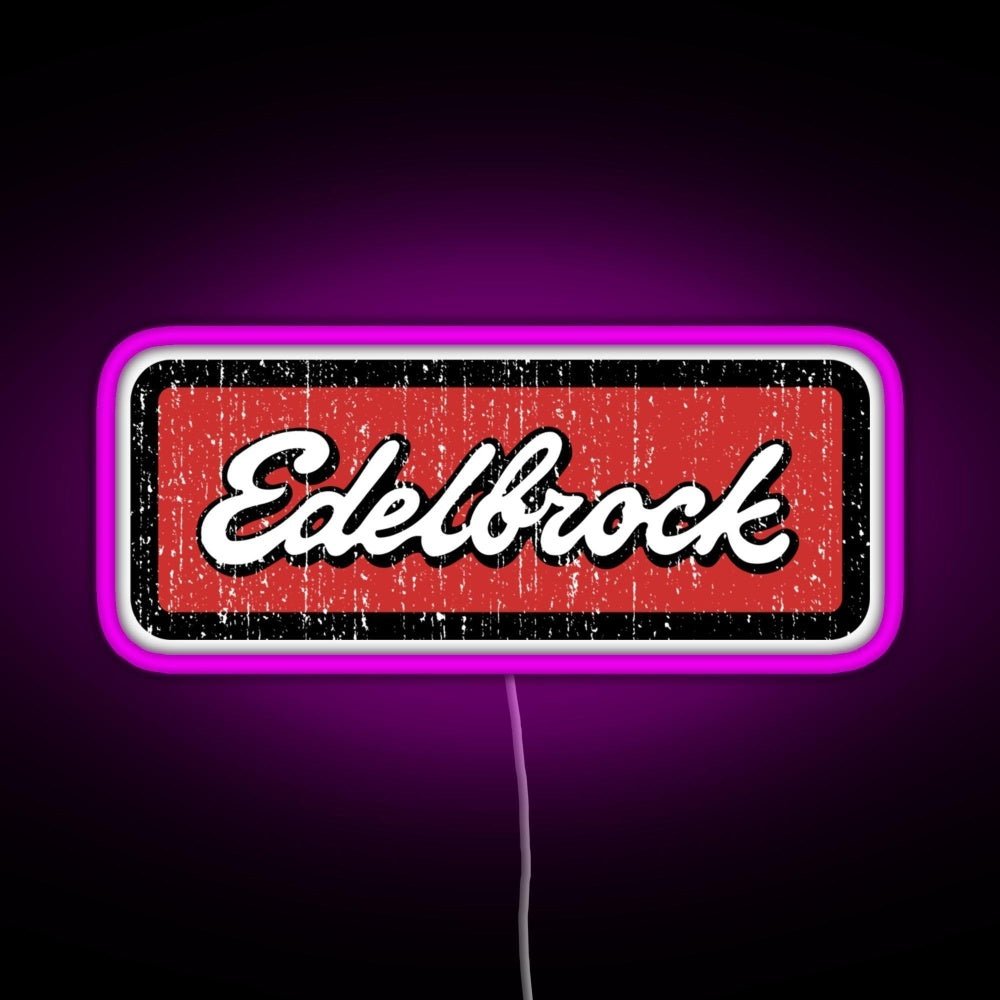 Edelbrock Engines Hot Rod Rgb Led Neon Sign Pop Wall Art - Shineneon