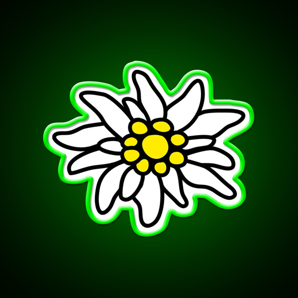 Edelweiss Flower Tradition Bavaria Tyrol Beer Bar Decor Led Neon Sign Rgb Color - LED neon sign view 8