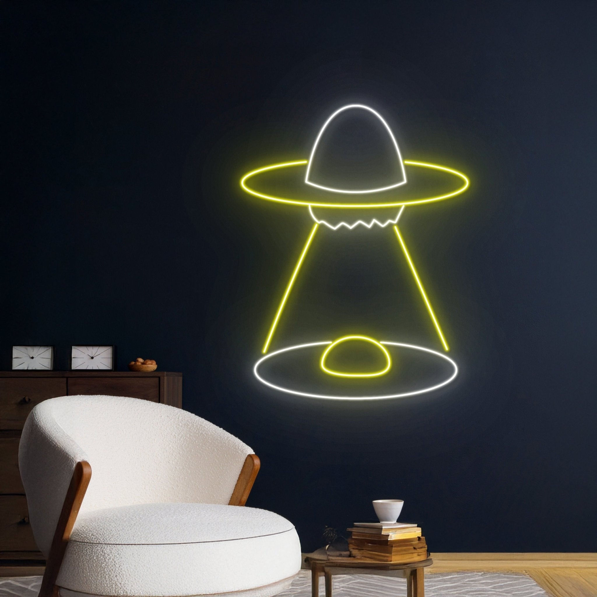 Eggshell Piece Ufo Abduction Egg Neon Light - Shineneon