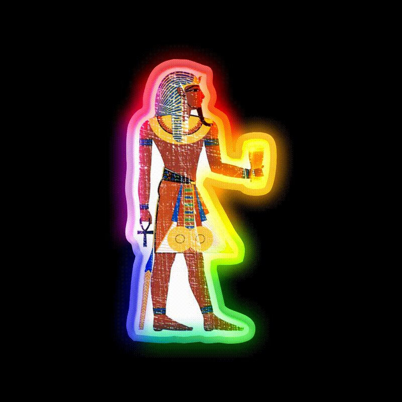 Egyptian Drinking Craft Beer Graphic Beer Bar Decor Led Neon Sign Rgb Color - LED neon sign close-up detail