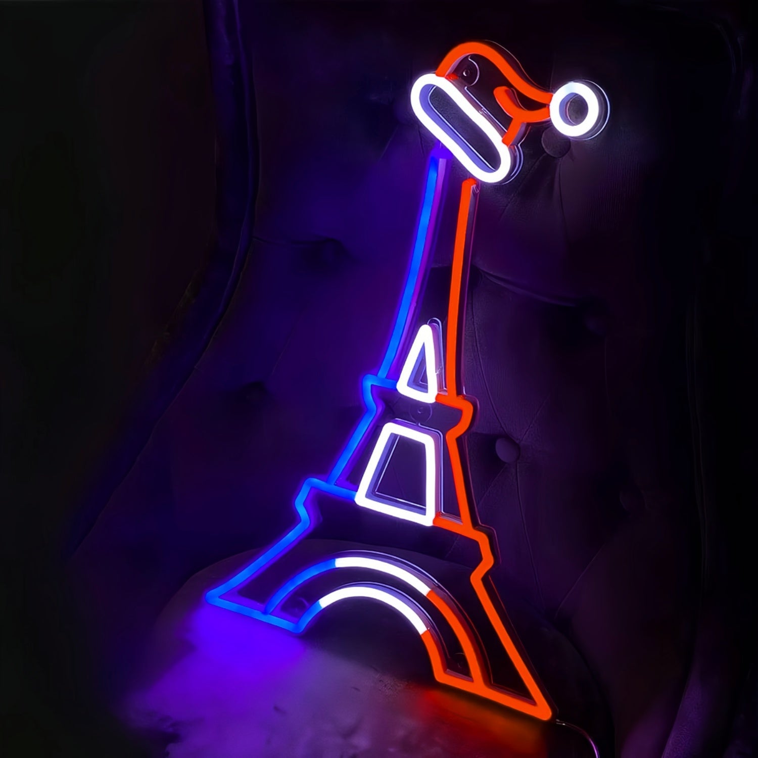 Eiffel Tower With Santa Hat Neon Sign | Shineneon