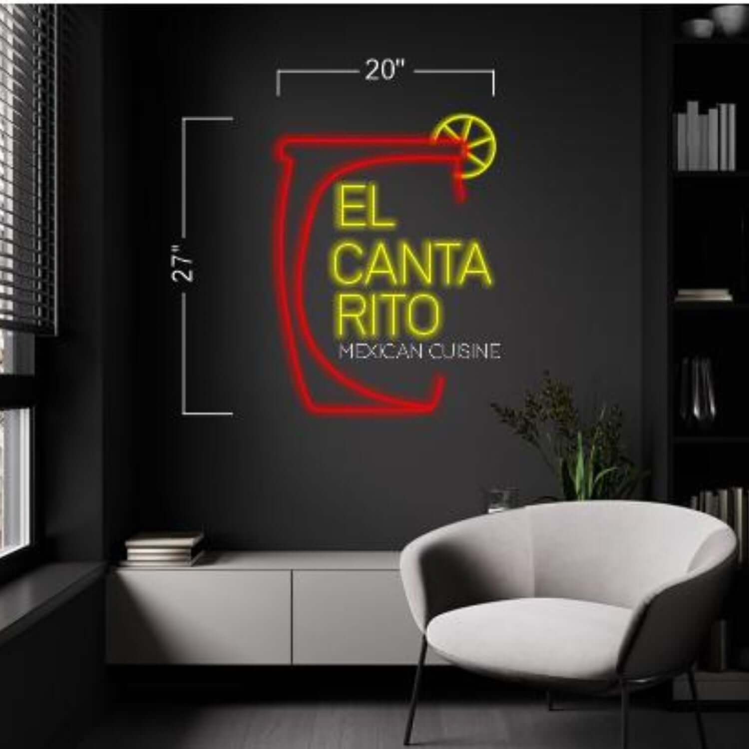 El Canto Rito Red-Yellow Cocktail Led Neon Sign For Mexican Cuisine Bar Decor | Shineneon