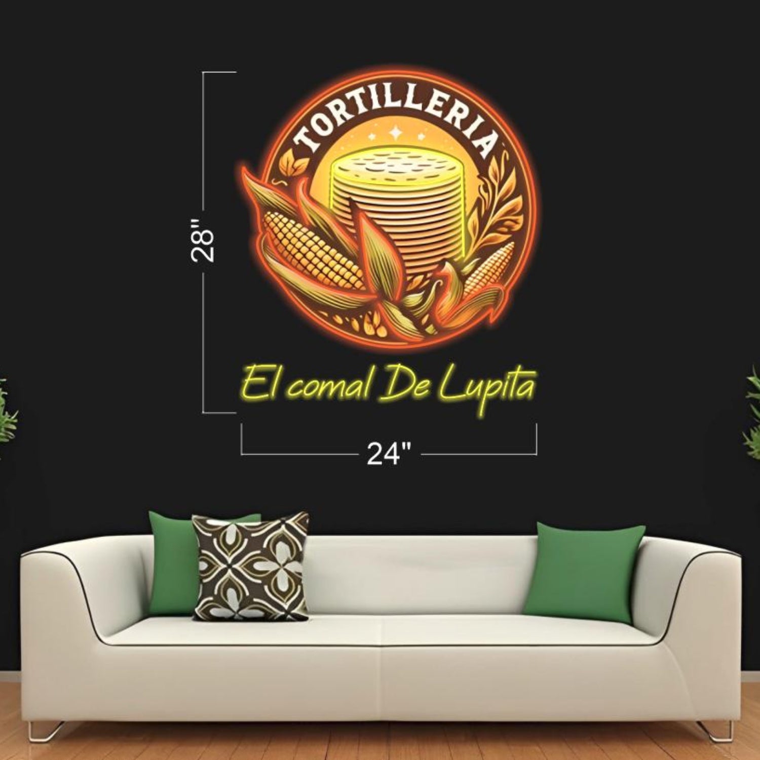 El Comal De Lupita Vibrant Orange-Yellow-White Led Neon Sign For Restaurant Wall Decor | Shineneon