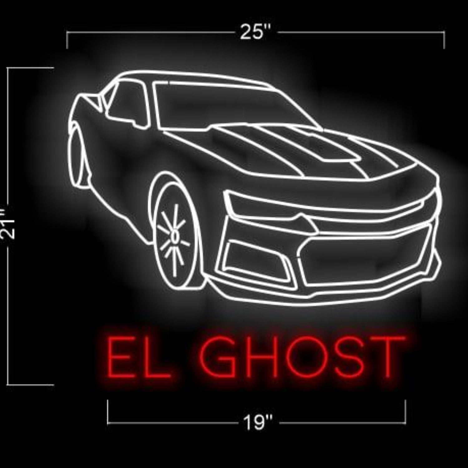 El Ghost Muscle Car Led Neon Sign For Auto Bar Garage Decor | Shineneon