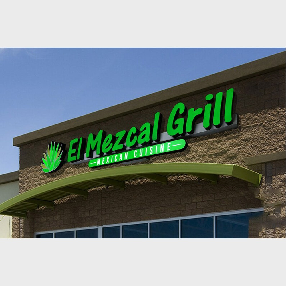 El Mezcal Grill 3D Frontlit And Backlit Channel Letter Led Light Sign