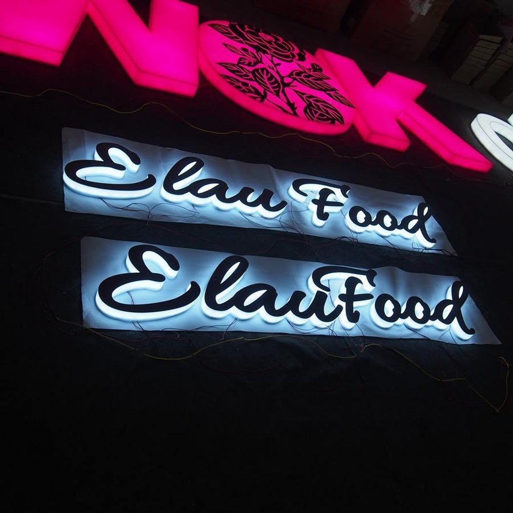 Elau Food 3D Front And Back Lit Letters Metal Led Sign - Shineneon