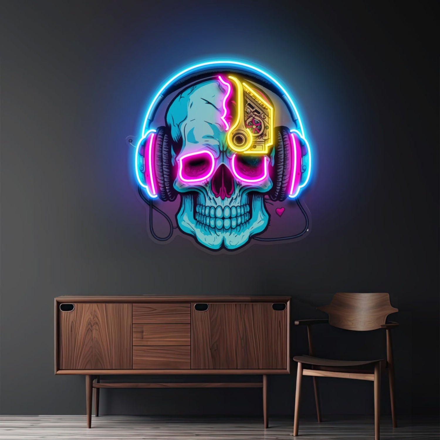 Electric Headphone Skull Acrylic Artwork Led Neon Sign | Shineneon
