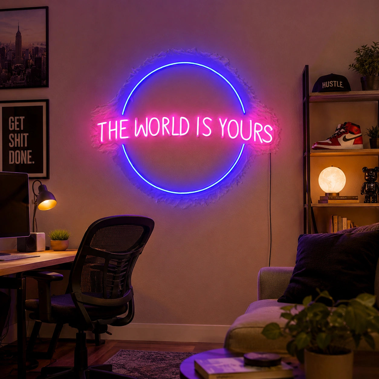 Electric World Circle Neon Sign LED Neon Sign real lifestyle scene