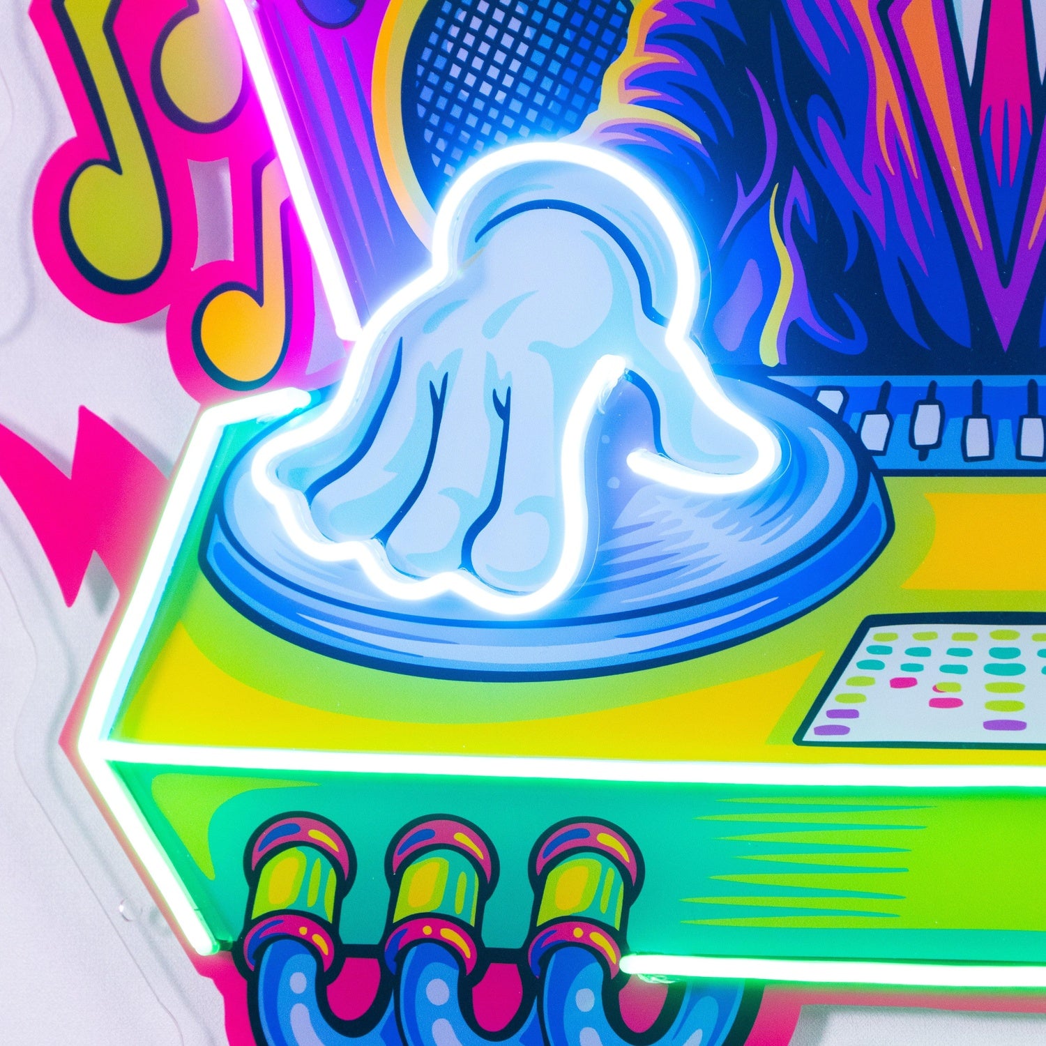 Electro Dj Radio Head Music Lightning Uv Printed Led Neon Sign For Club Studio Decor | Shineneon