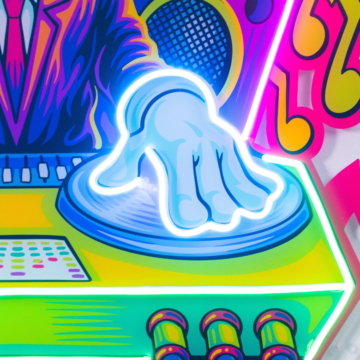 Electro Dj Radio Head Music Lightning Uv Printed Led Neon Sign For Club Studio Decor | Shineneon