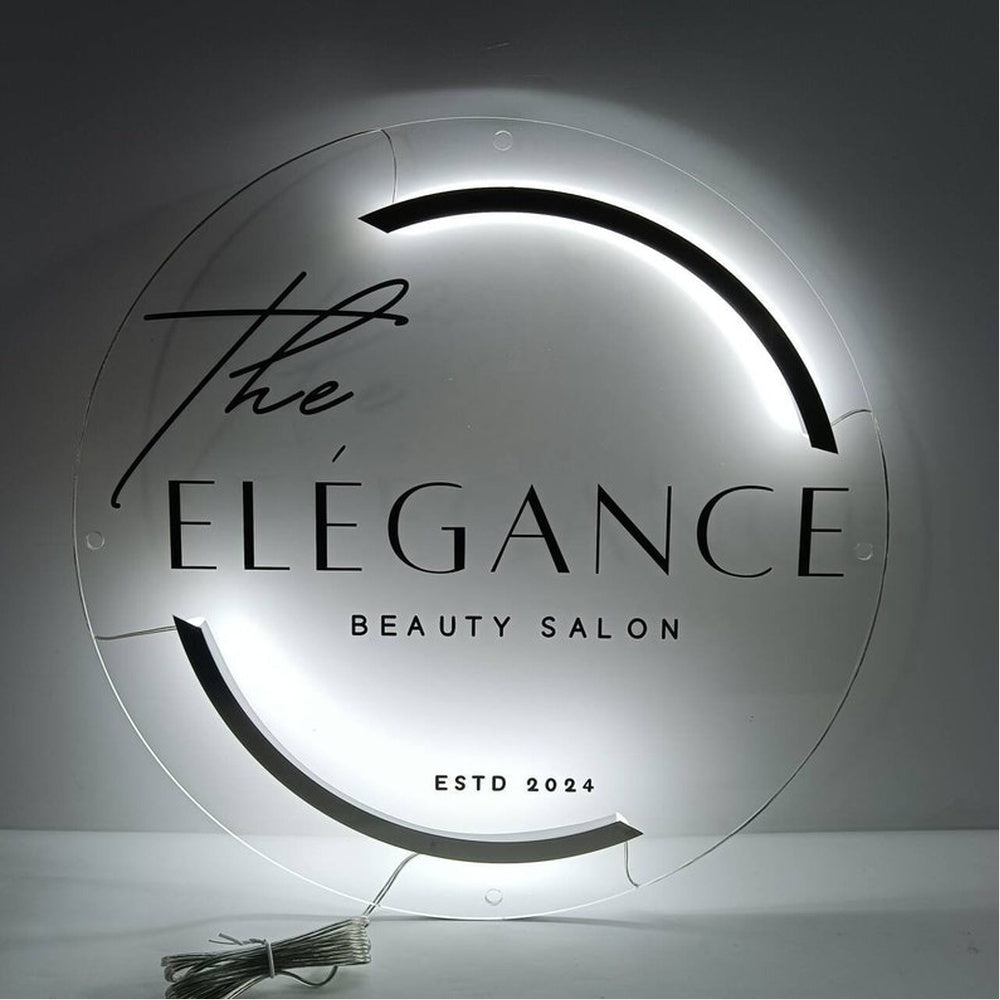Elegance Salon Acrylic Business Logo Sign - Shineneon