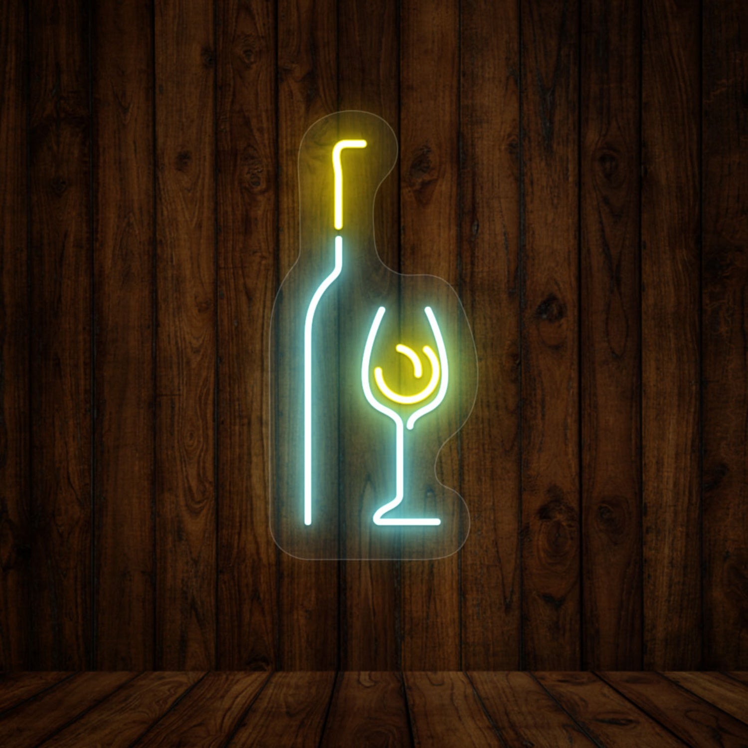Elegant Wine Glass With Bottle Led Neon Sign | Shineneon