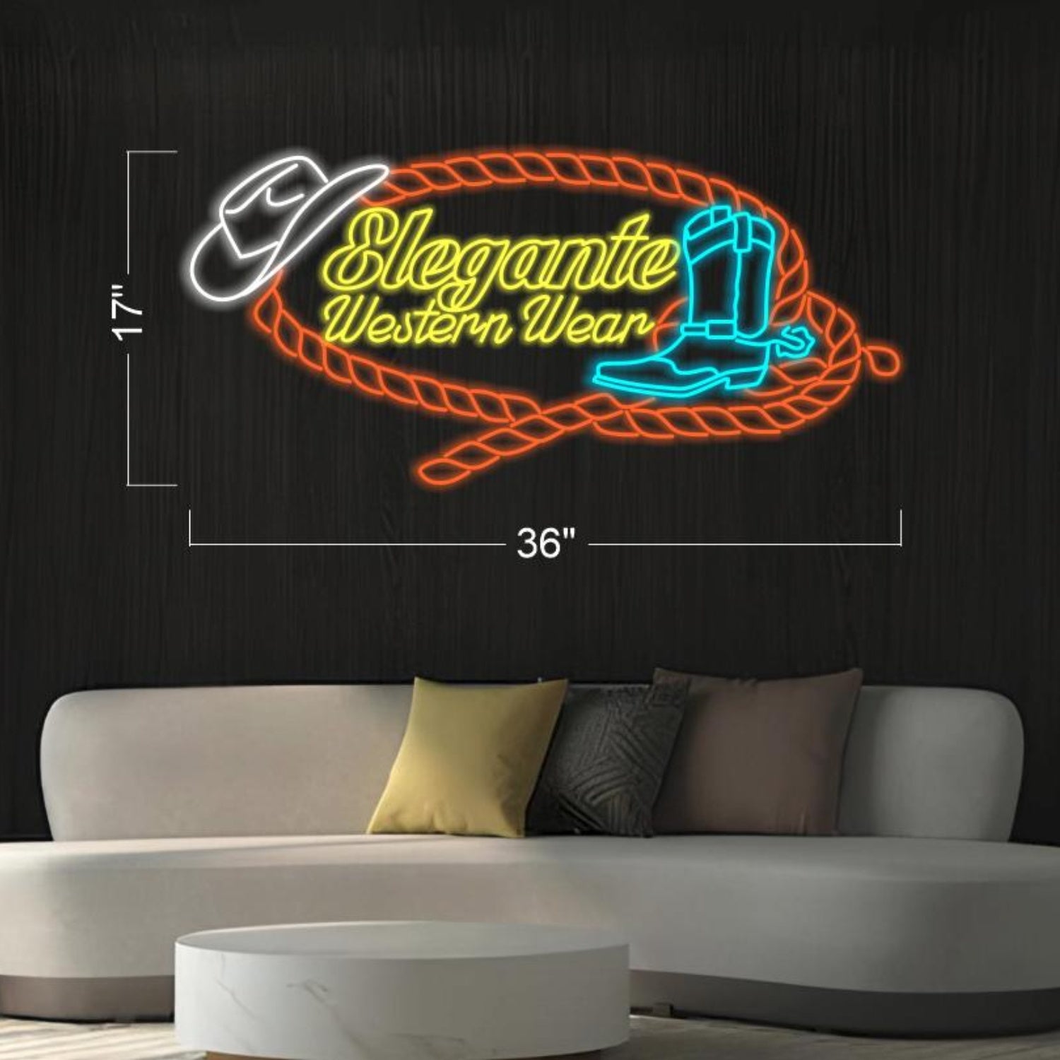 Elegante Western Cowboy Led Neon Sign For Home And Shop Decor | Shineneon