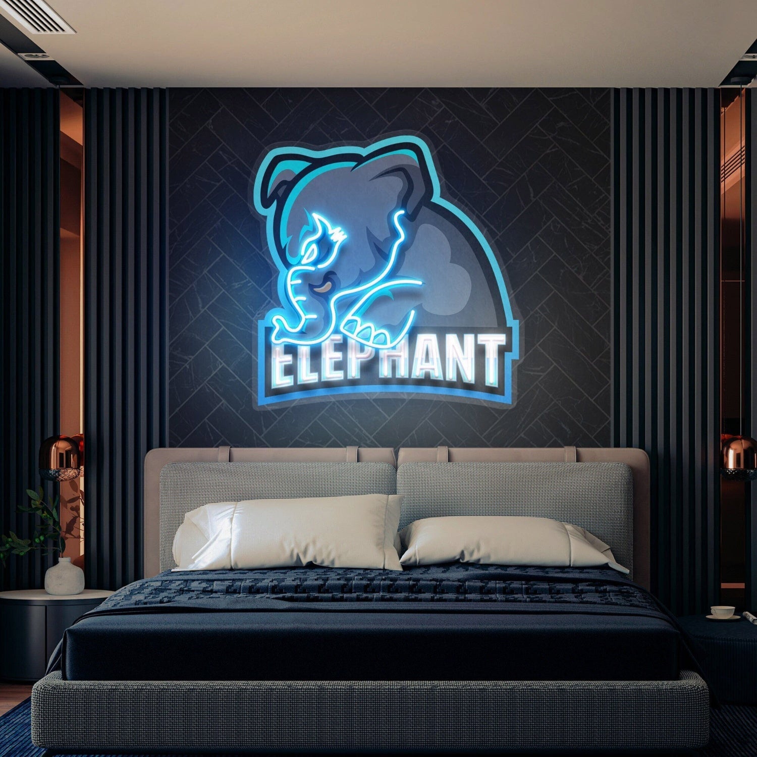 Elephant Logo Custom Led Uv Led Neon Sign Artwork - Shineneon
