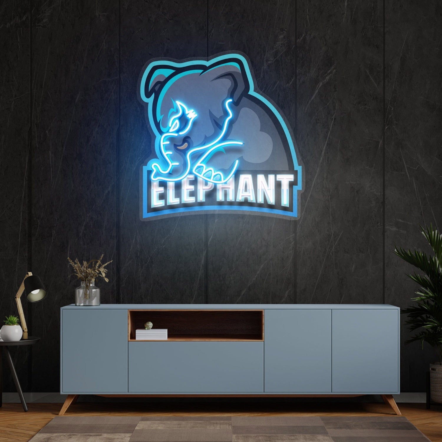 Elephant Logo Custom Led Uv Led Neon Sign Artwork - Shineneon
