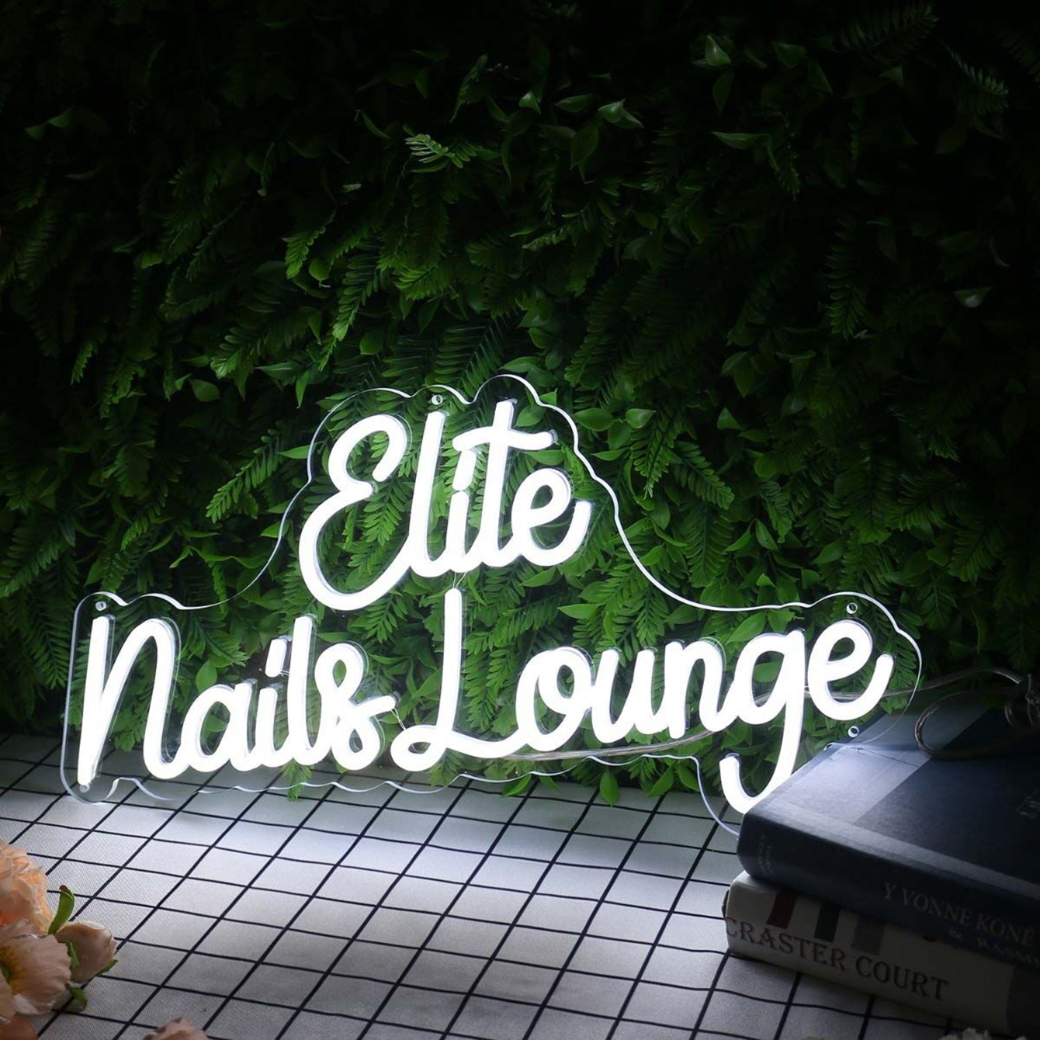Elite Nails Lounge White Led Neon Sign | Shineneon