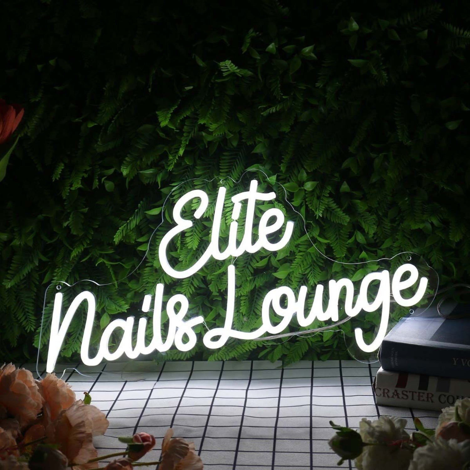Elite Nails Lounge White Led Neon Sign | Shineneon