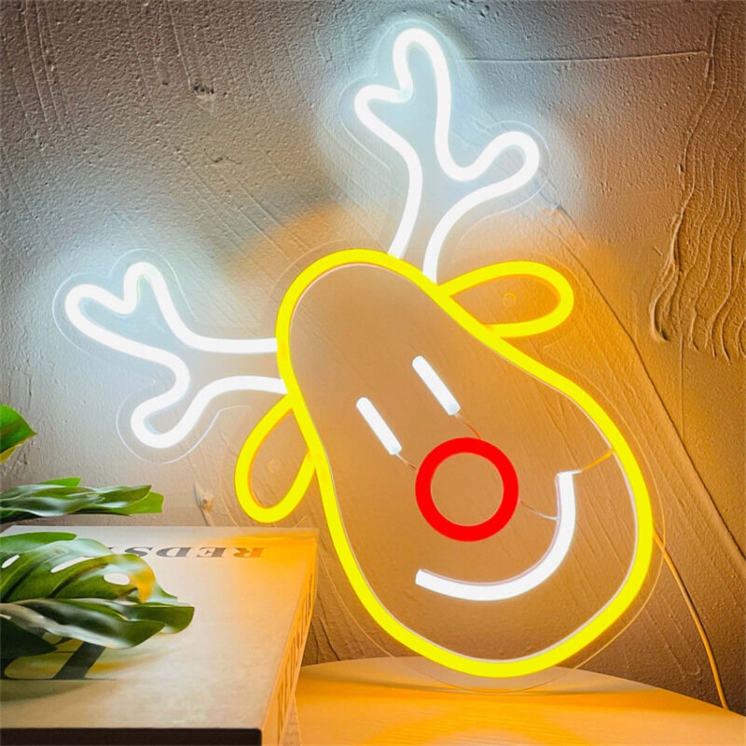 Elk Head Led Neon Lamp For Home Decor Offices Bars - Shineneon