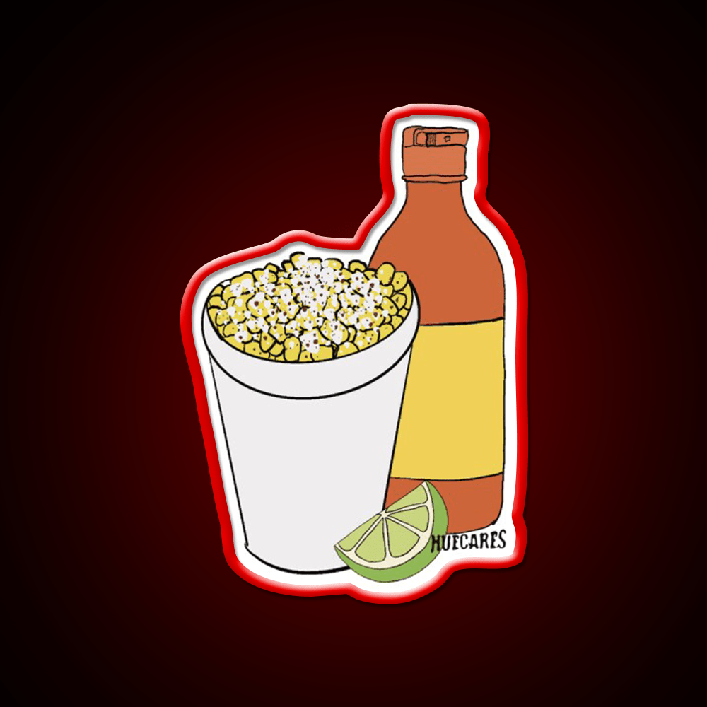 Elote Corn In A Cup Snack Food Led Neon Sign Rgb Color - Shineneon