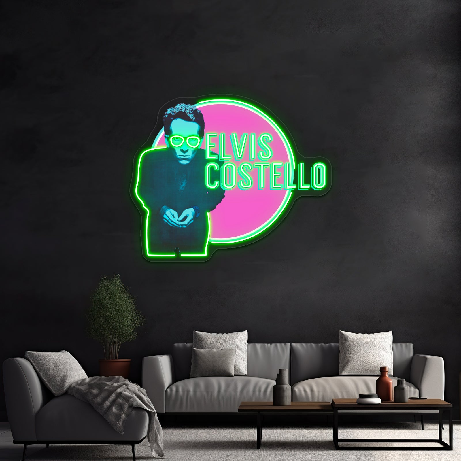 Elvis Costello Pop Artwork Custom Neon Led Sign - LED neon sign view 9