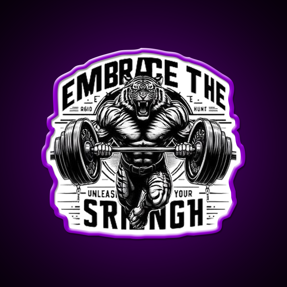 Embrace The Strength Gym Fitness Led Neon Sign Rgb Color - LED neon sign view 9