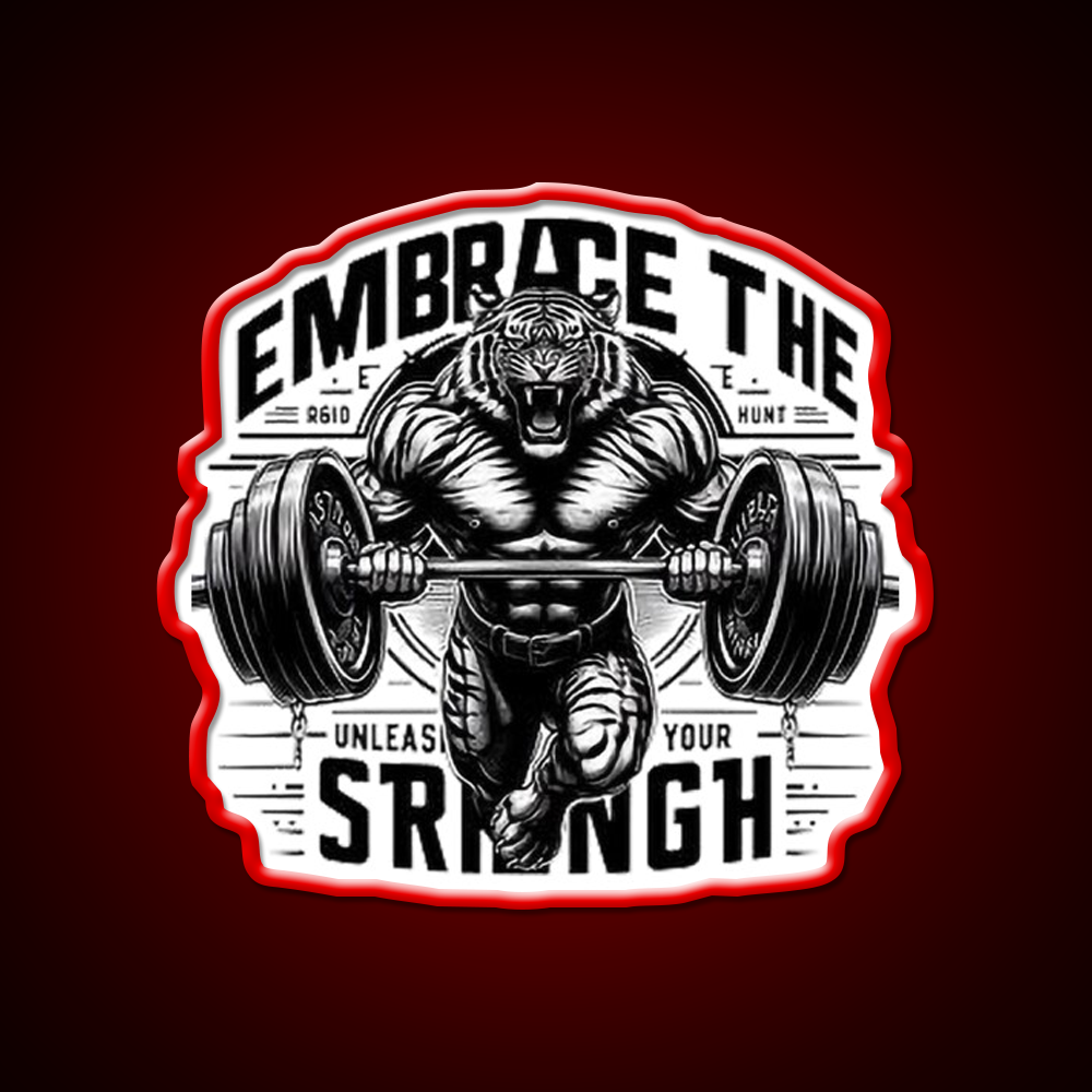 Embrace The Strength Gym Fitness Led Neon Sign Rgb Color - LED neon sign view 10