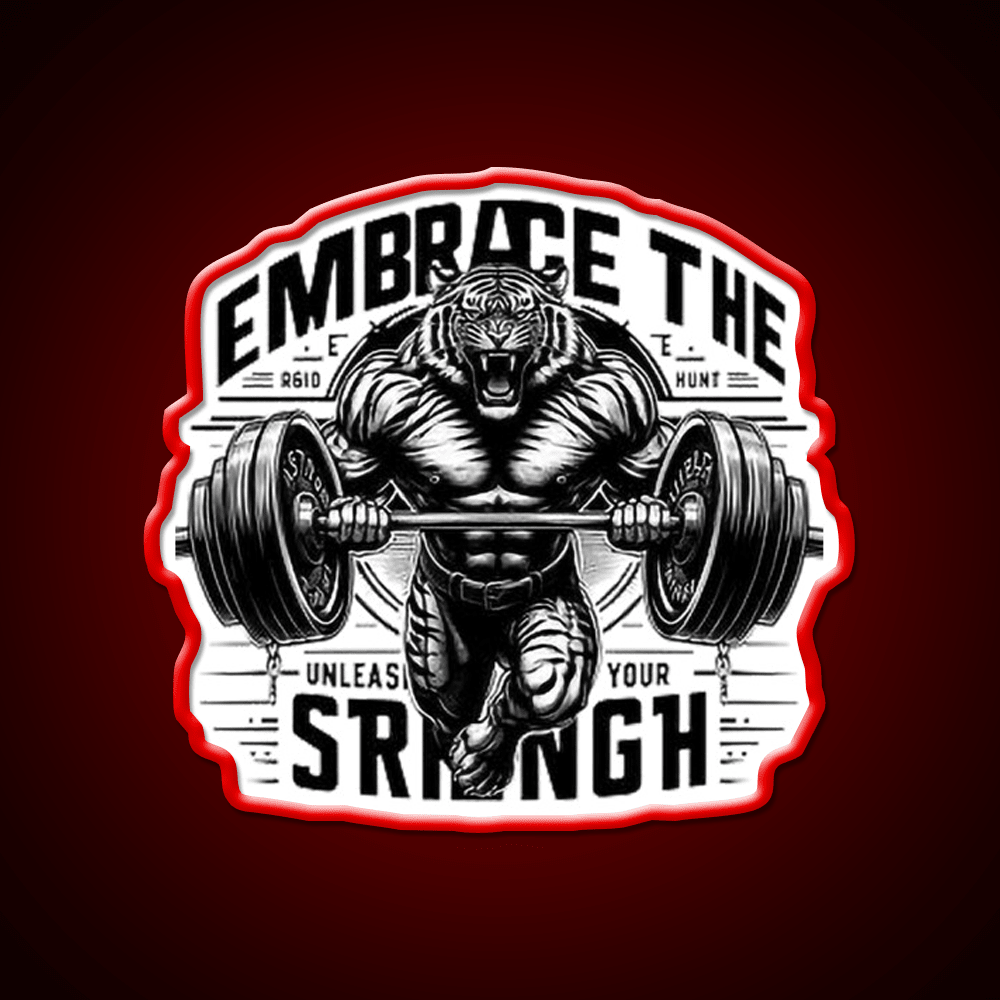 Embrace The Strength Gym Fitness Led Neon Sign Rgb Color - Shineneon