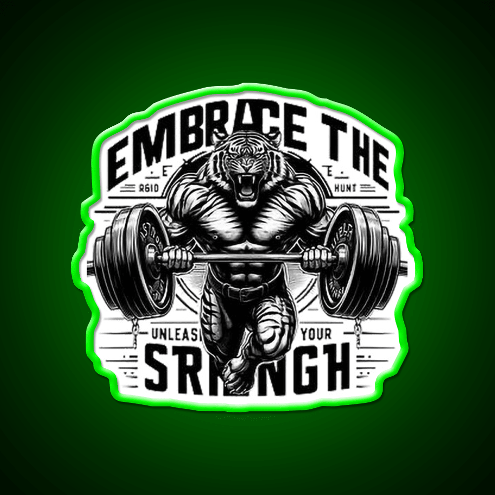 Embrace The Strength Gym Fitness Led Neon Sign Rgb Color - Shineneon