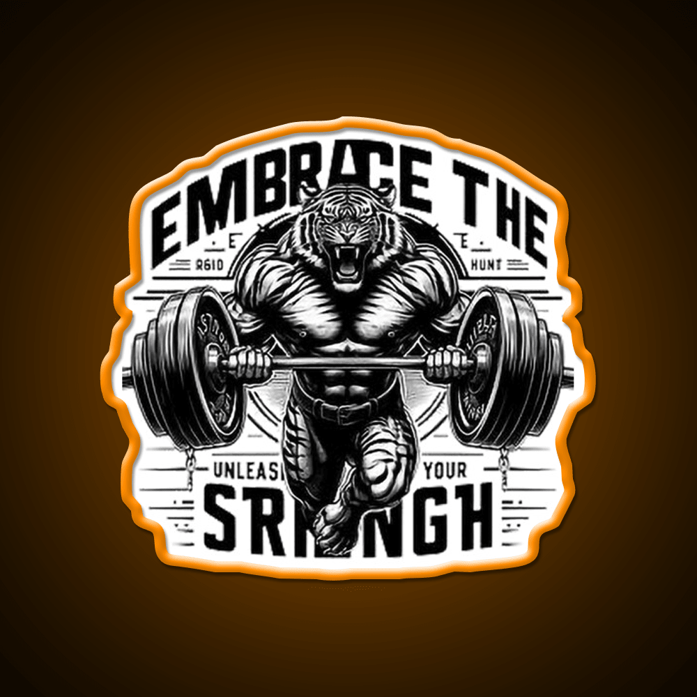 Embrace The Strength Gym Fitness Led Neon Sign Rgb Color - Shineneon