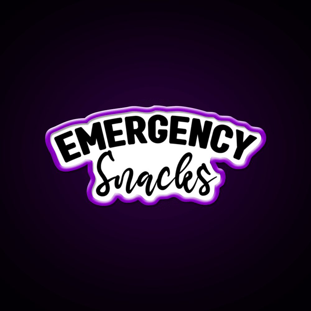Emergency Snacks Zipper Pouch Snack Food Led Neon Sign Rgb Color - Shineneon