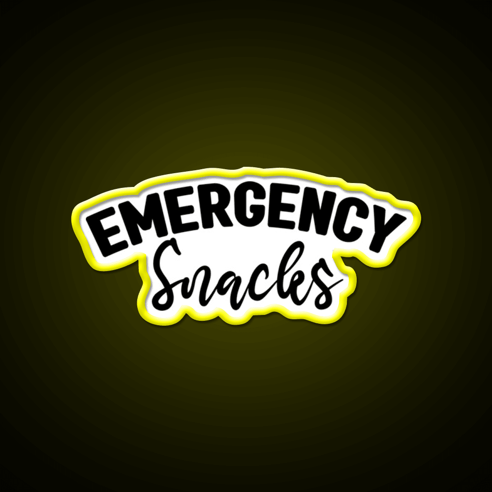Emergency Snacks Zipper Pouch Snack Food Led Neon Sign Rgb Color - Shineneon