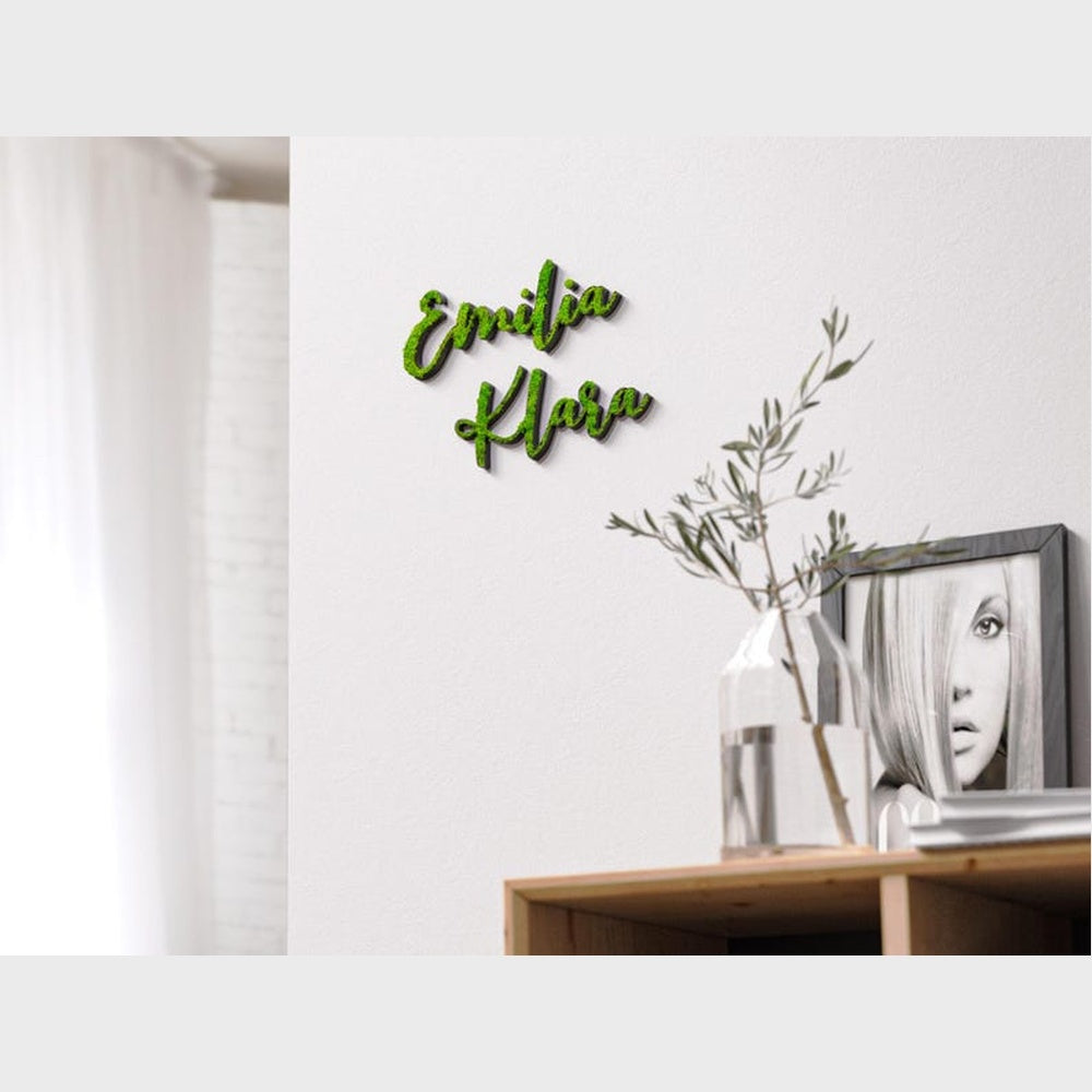 Emilia Klara 3D Moss Letter Sign