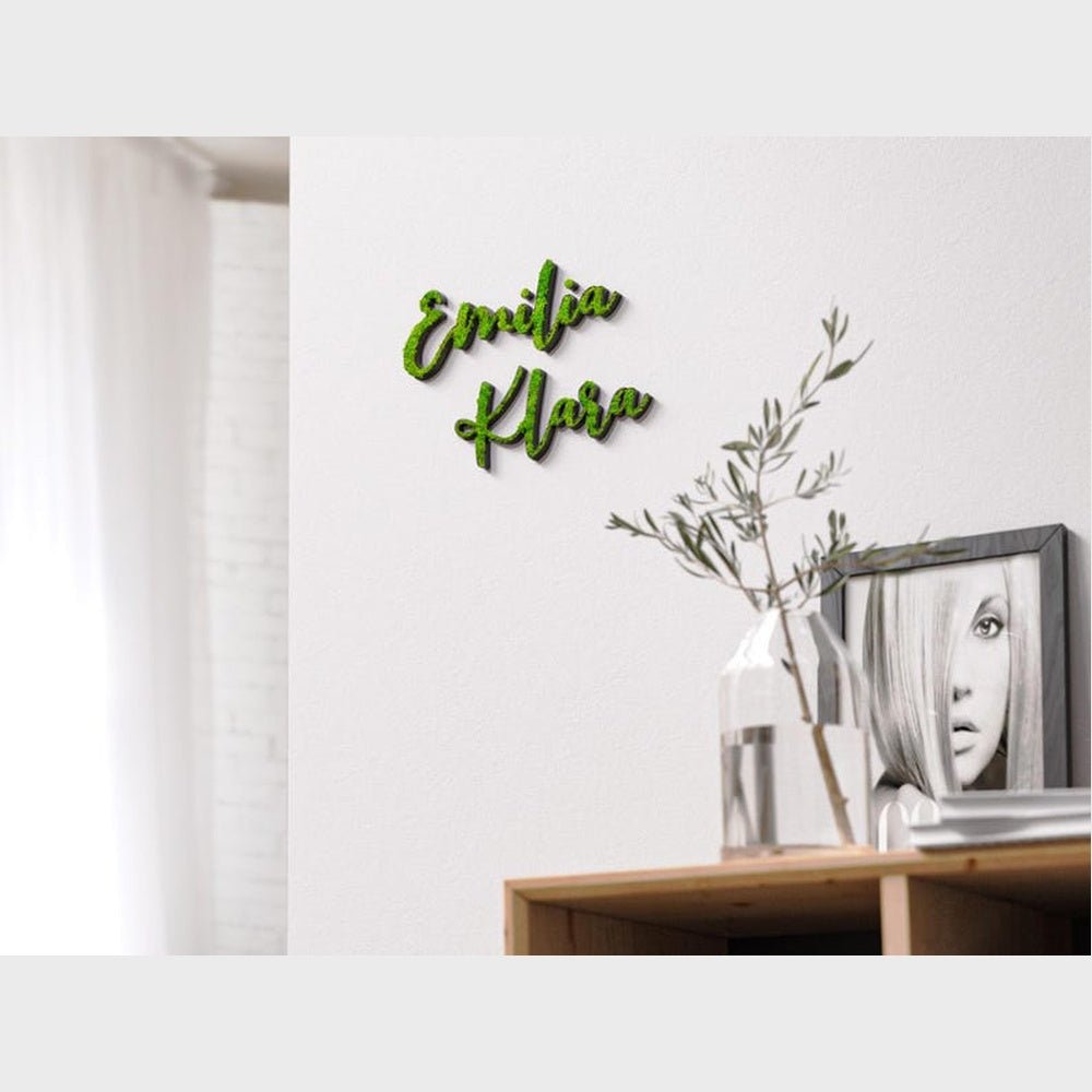 Emilia Klara 3D Moss Letter Sign - Shineneon