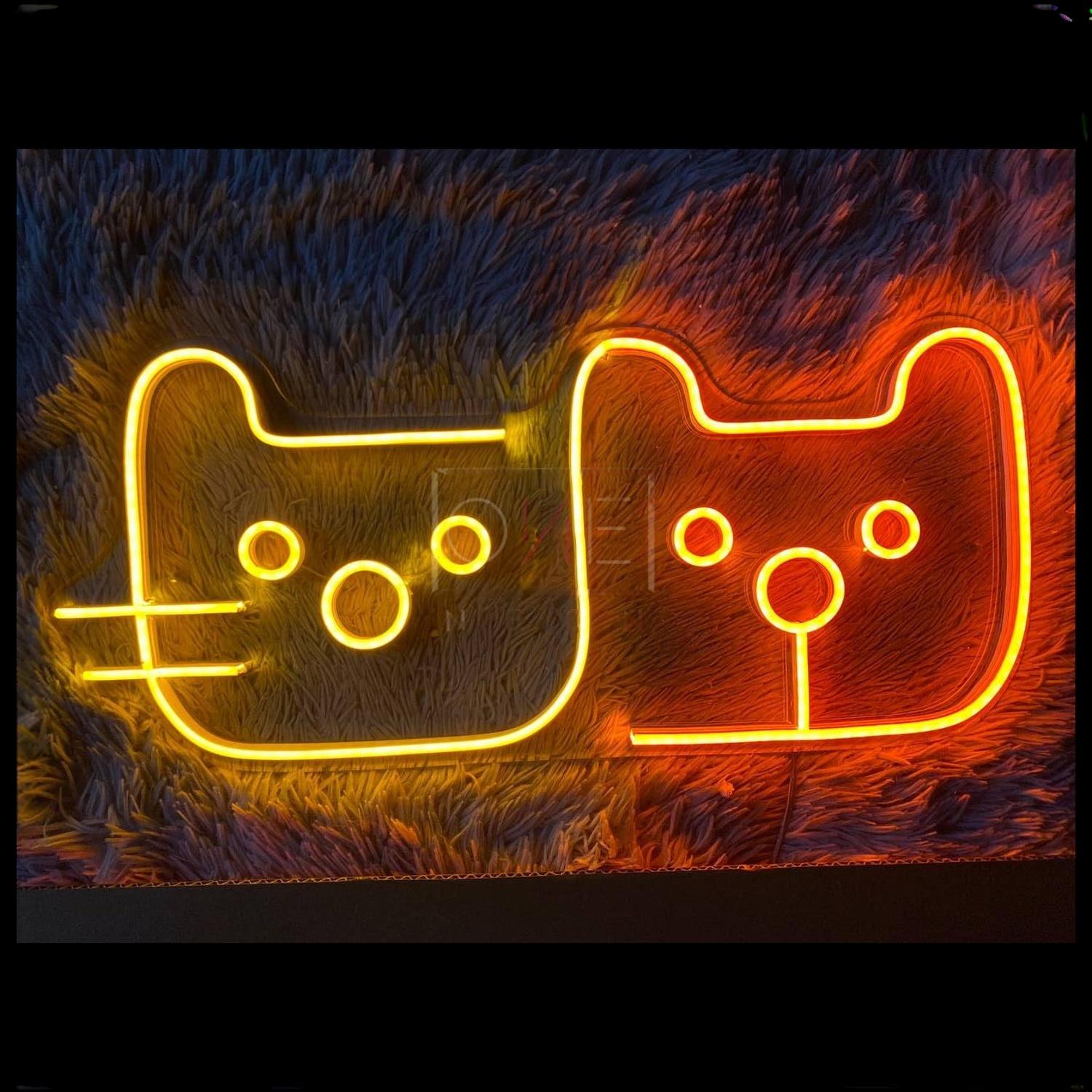 Emoji Cat Dual-Tone Led Neon Sign For Indoor Home Decor | Shineneon