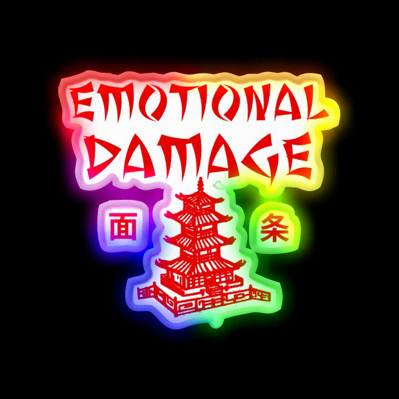 Emotional Damage Led Neon Sign Chinese Food Rgb Color