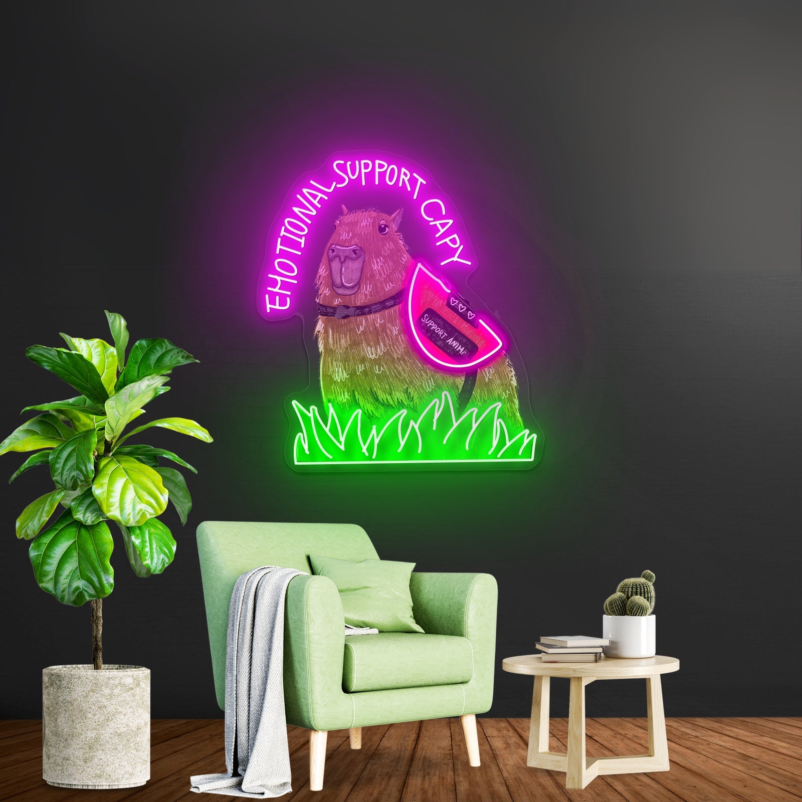 Emotional Support Human Neon Signs Led Signs For Room - Shineneon