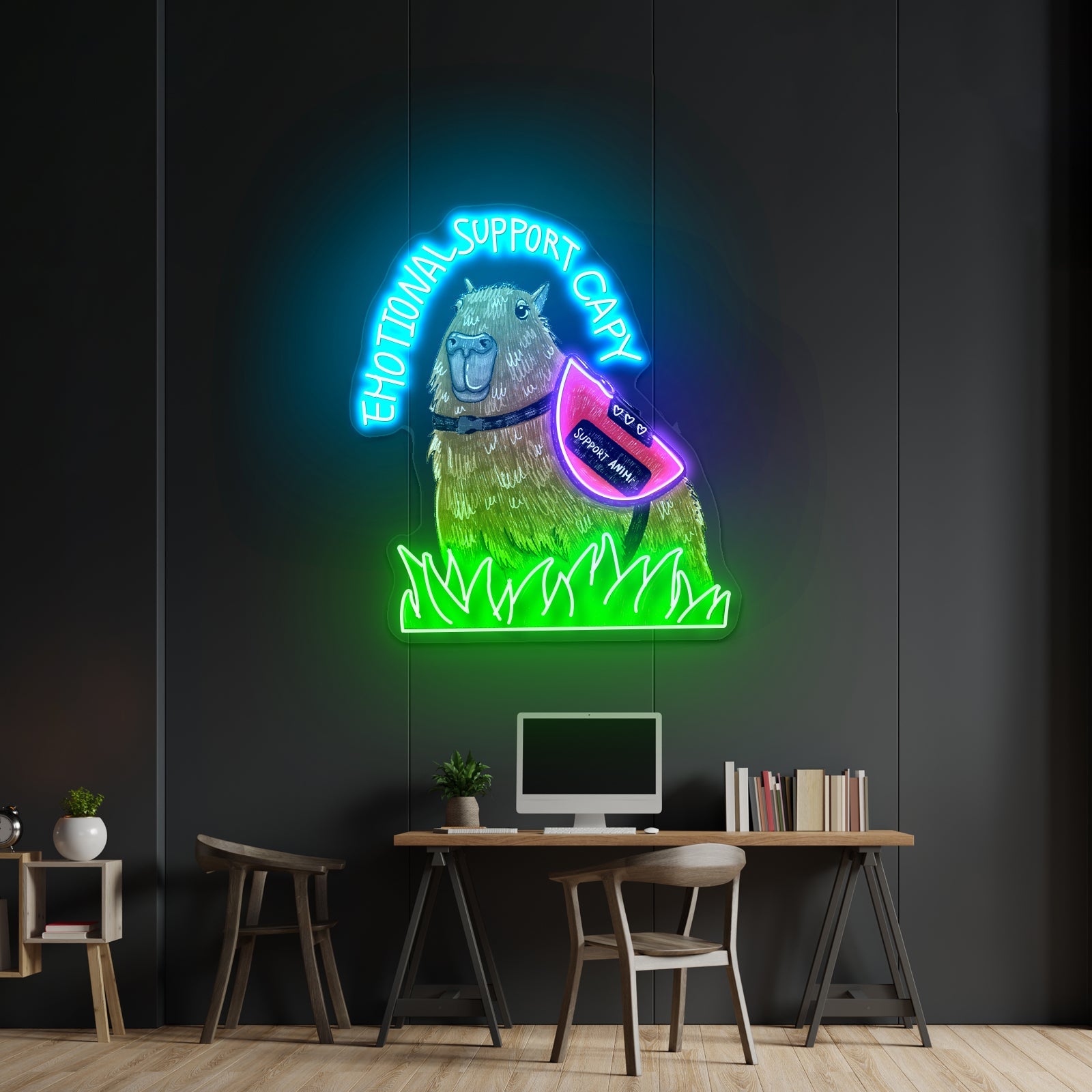 Emotional Support Human Neon Signs Led Signs For Room - Shineneon