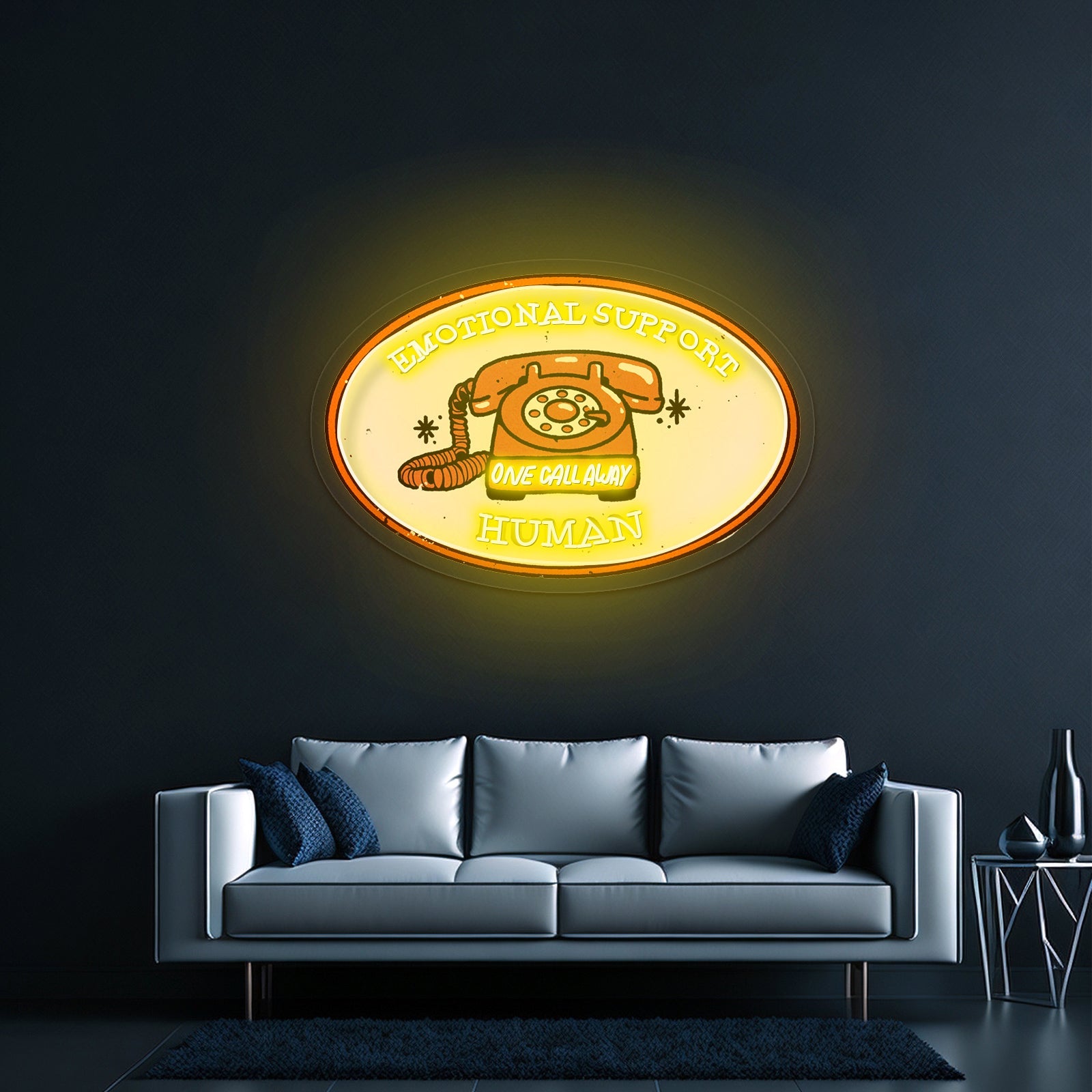 Emotional Support Human Phone Led Signs For Business - Shineneon