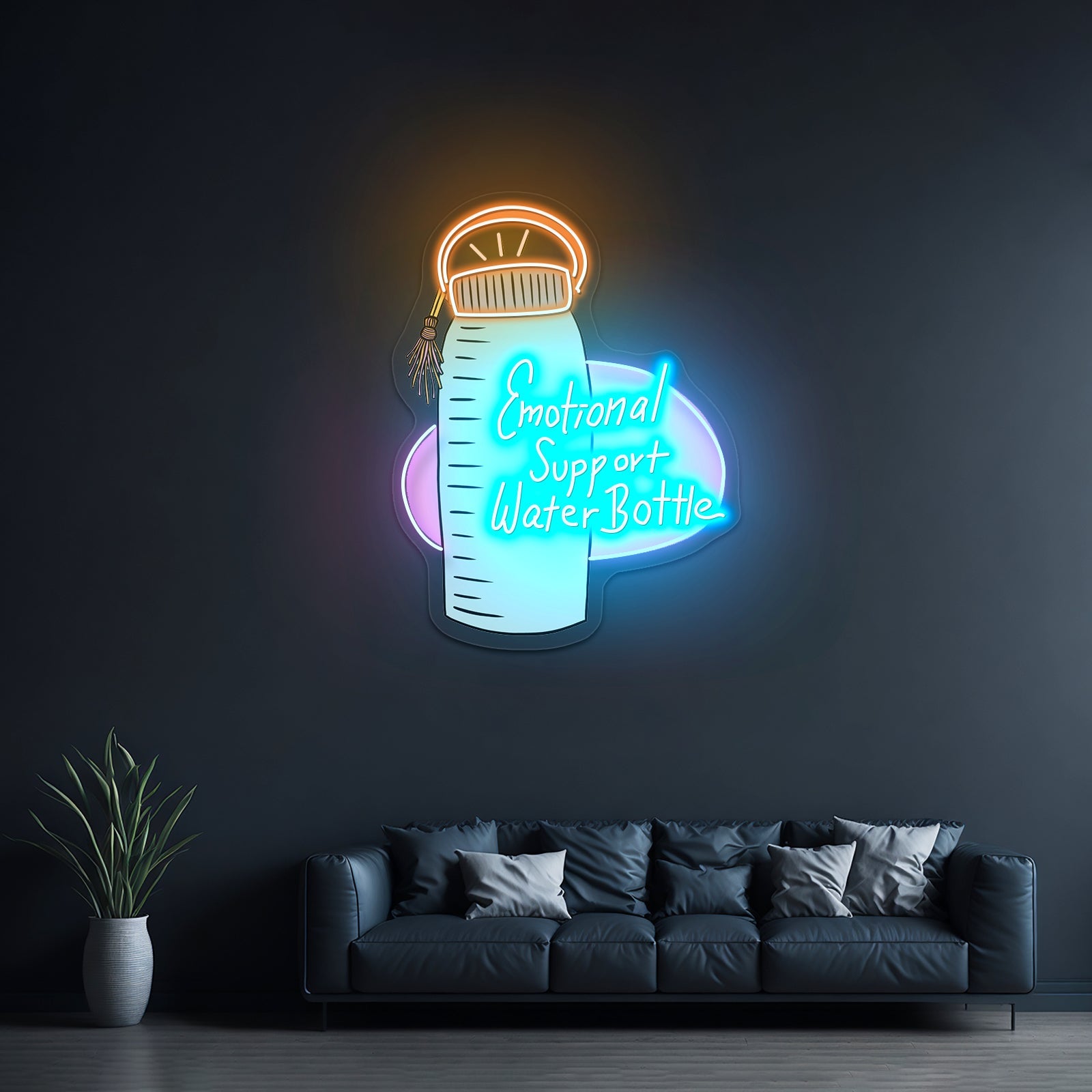 Emotional Support Water Bottle Neon Light Signs Custom - Shineneon